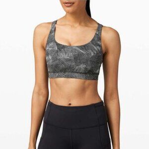LULULEMON Energy Bra Medium Support B–D Cup Velocity Mesh Island Mist Black
